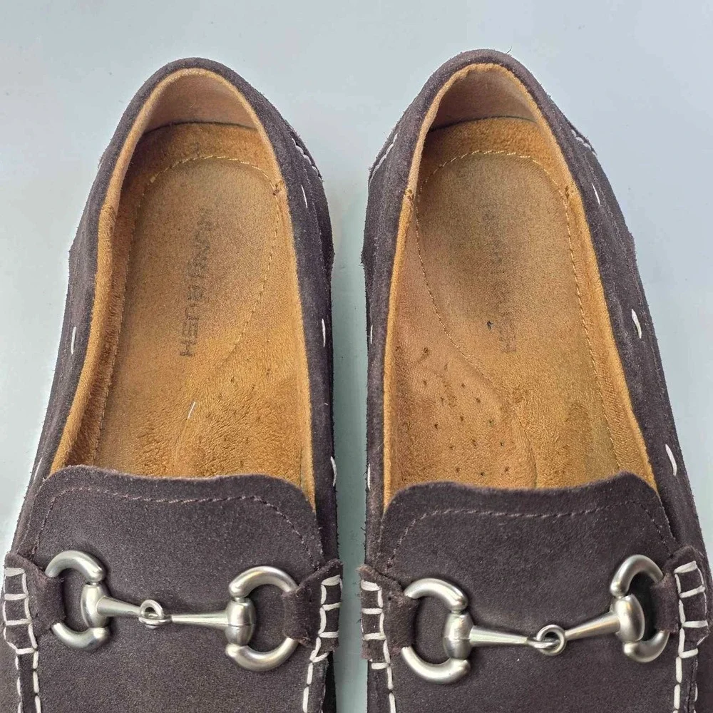 Nunn Bush Men's Loafers Size 8.5 M Dark Brown Suede Slip On Horsebit Dress Shoes